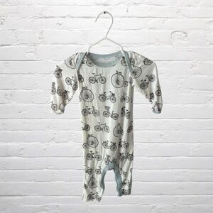 Bestaroo White and Black Bicycles long Sleeve Modal Bamboo Romper